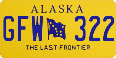 AK license plate GFW322