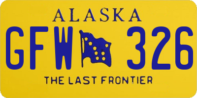 AK license plate GFW326