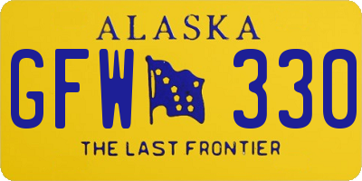 AK license plate GFW330