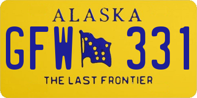 AK license plate GFW331