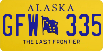 AK license plate GFW335