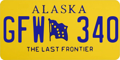 AK license plate GFW340