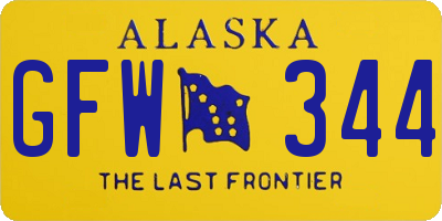 AK license plate GFW344