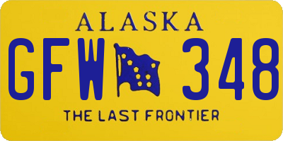 AK license plate GFW348
