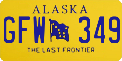 AK license plate GFW349