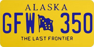 AK license plate GFW350
