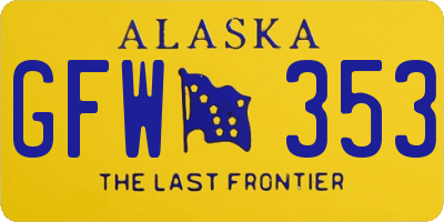 AK license plate GFW353
