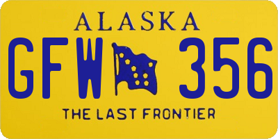 AK license plate GFW356