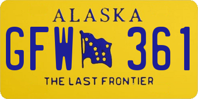 AK license plate GFW361