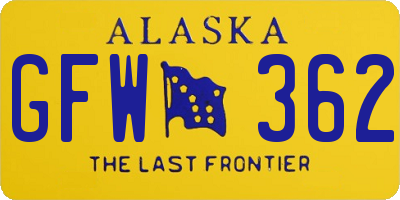 AK license plate GFW362