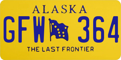 AK license plate GFW364