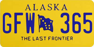 AK license plate GFW365