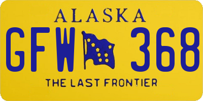 AK license plate GFW368