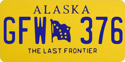 AK license plate GFW376