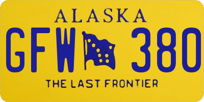 AK license plate GFW380