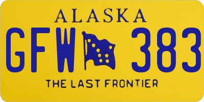 AK license plate GFW383
