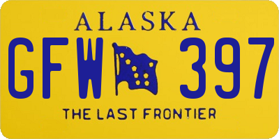 AK license plate GFW397