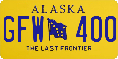 AK license plate GFW400