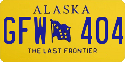 AK license plate GFW404