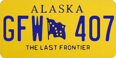 AK license plate GFW407