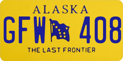 AK license plate GFW408