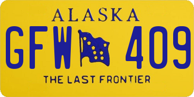 AK license plate GFW409
