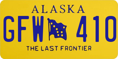 AK license plate GFW410