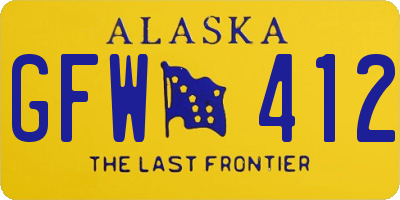 AK license plate GFW412