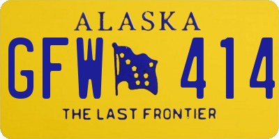 AK license plate GFW414