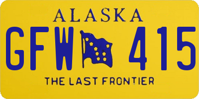 AK license plate GFW415