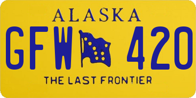 AK license plate GFW420