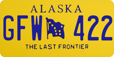 AK license plate GFW422