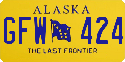 AK license plate GFW424