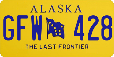 AK license plate GFW428
