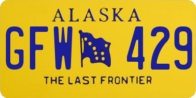 AK license plate GFW429