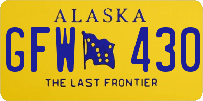 AK license plate GFW430