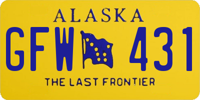 AK license plate GFW431