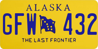 AK license plate GFW432