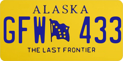 AK license plate GFW433