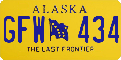 AK license plate GFW434
