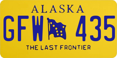 AK license plate GFW435