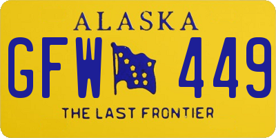 AK license plate GFW449