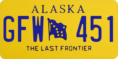 AK license plate GFW451