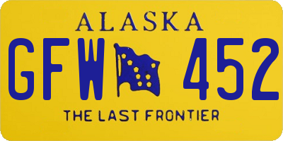 AK license plate GFW452
