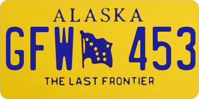 AK license plate GFW453