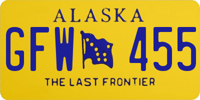 AK license plate GFW455