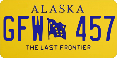 AK license plate GFW457