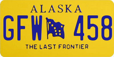 AK license plate GFW458