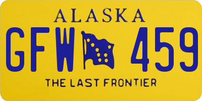 AK license plate GFW459