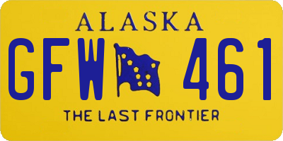 AK license plate GFW461